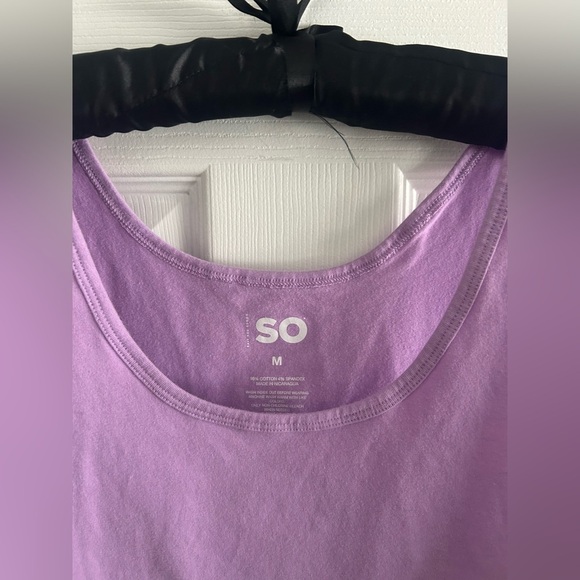 Juniors' SO Purple Cropped Double Scoop tank top, Sz Medium - Picture 2 of 3